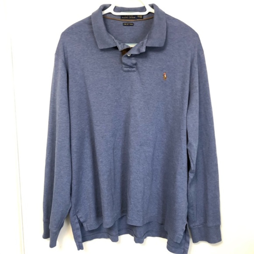 POLO🏇🏻RALPH LAUREN LOGO BUTTON SHIRT BLUE